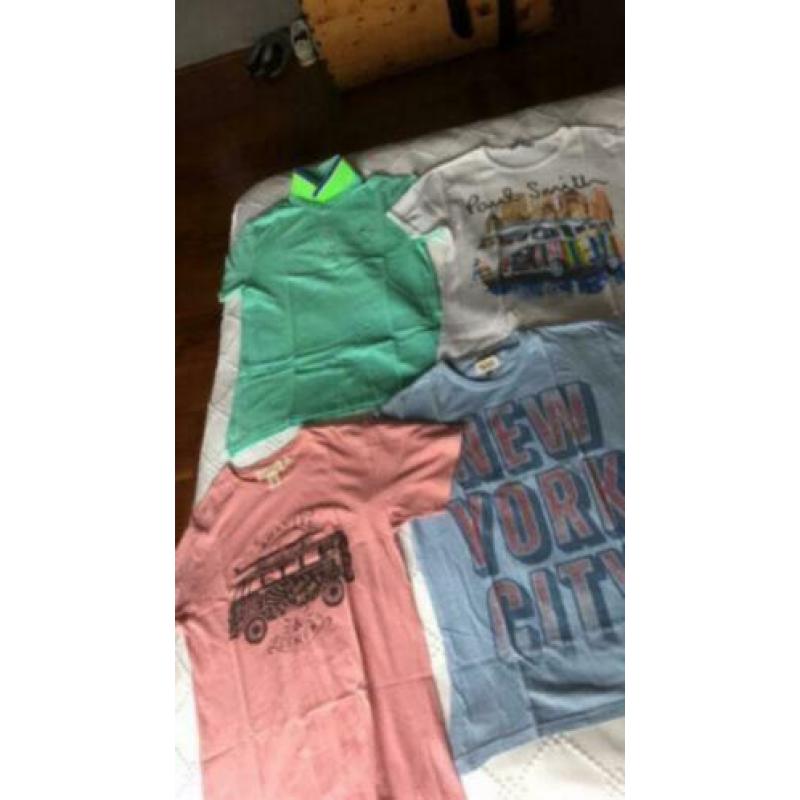 4 Heren merk shirts maat S: Tommy Hilfiger, Paul Smith, Scot