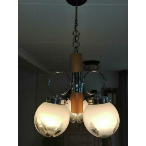 Murano hanglamp Mazegga, drie glazen bollen/retro/vintage
