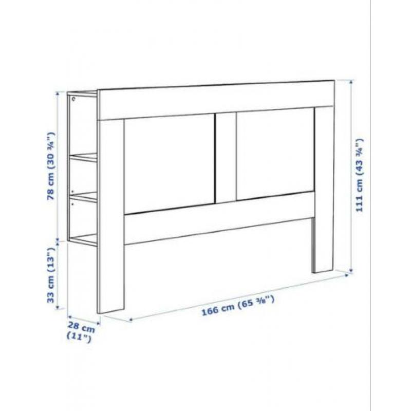 Ikea Brimnes hoofdeinde met ingebouwde nachtkastjes ( wit )