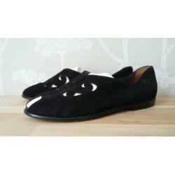Vintage suède peeptoes ballerina's Donna Carolina (38/39)