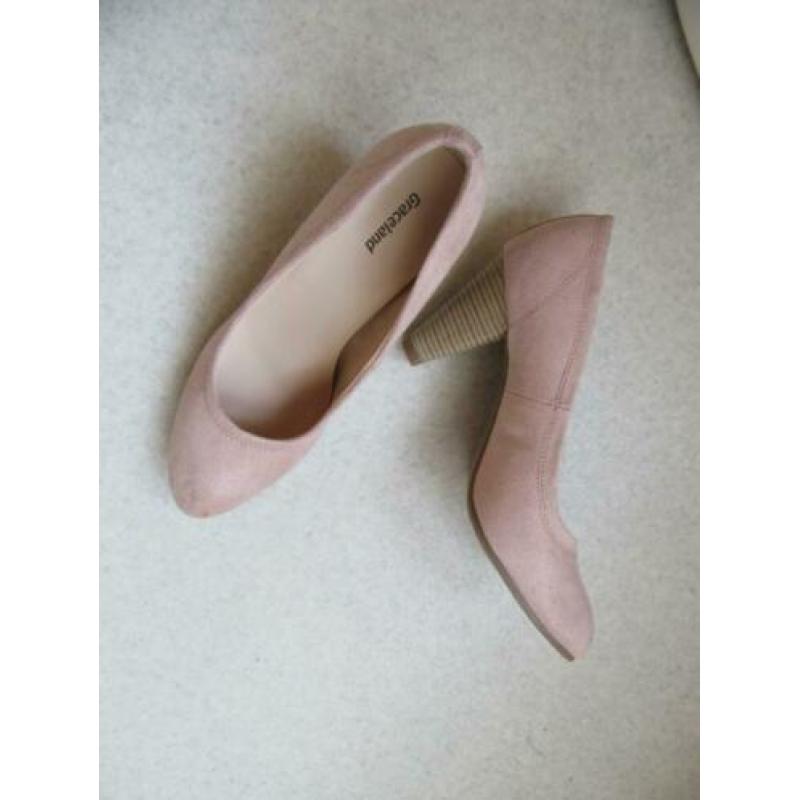 NIEUW!! schoenen pumps GRACELAND roze suède maat 37