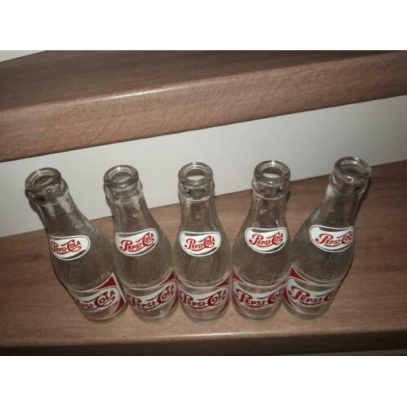 Zeer oude pepsi flesjes, 5 stuks