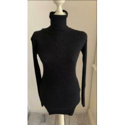 Helmut Lang zwart rib trui colltrui Nieuw