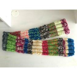 Sjaal shawl wol in vrolijke kleurtjes retro handmade