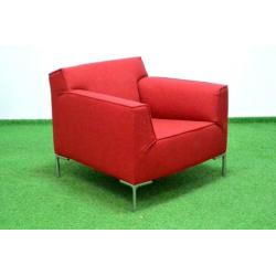 ??Als NIEUW rode stoffen Design on Stock Bloq fauteuil