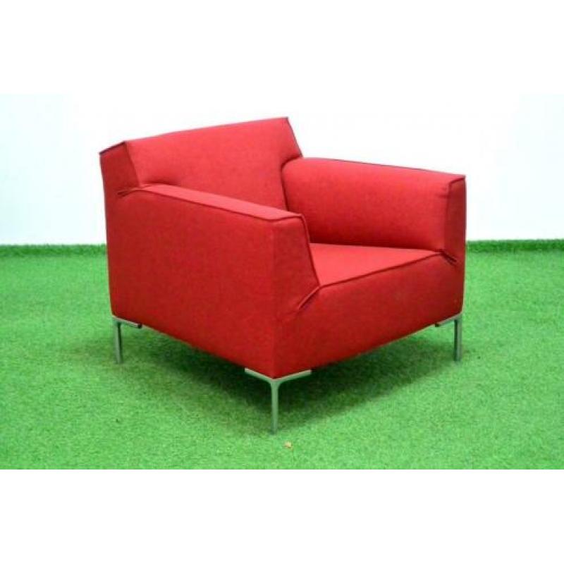 ??Als NIEUW rode stoffen Design on Stock Bloq fauteuil