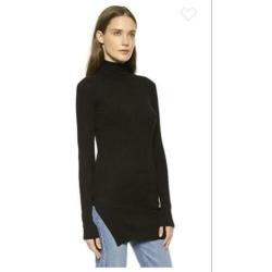 Helmut Lang zwart rib trui colltrui Nieuw