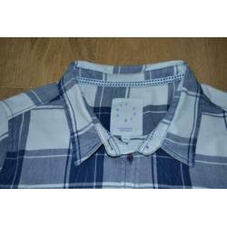 Blauw-wit geruit overhemd Anti Blue maat XL