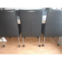 6 leren stoelen