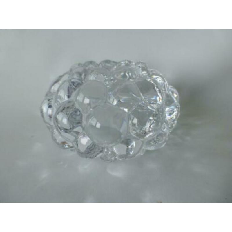 Orrefors Raspberry theelicht houder Ø 10 hoog 7 cm z.g.a.n.