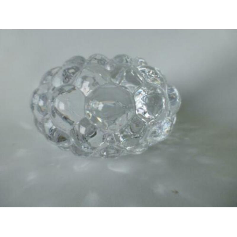 Orrefors Raspberry theelicht houder Ø 10 hoog 7 cm z.g.a.n.