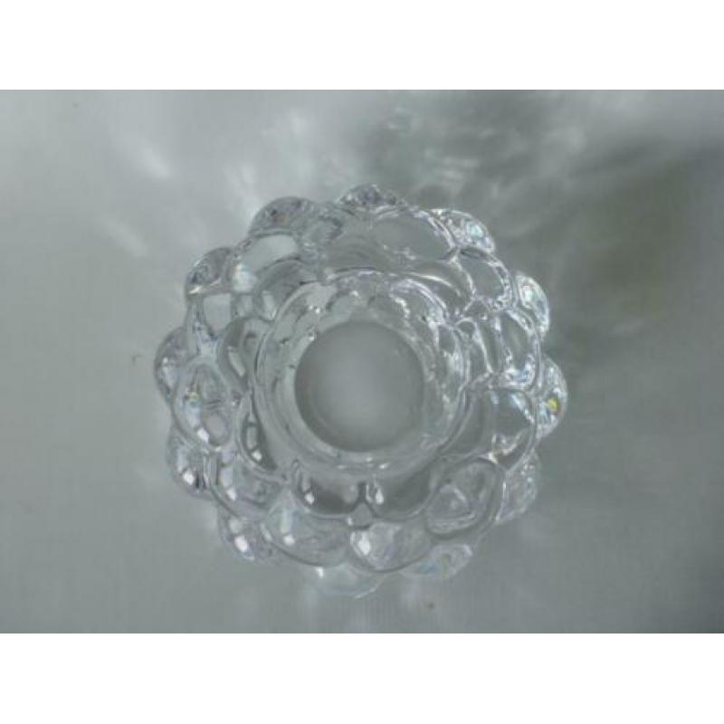 Orrefors Raspberry theelicht houder Ø 10 hoog 7 cm z.g.a.n.