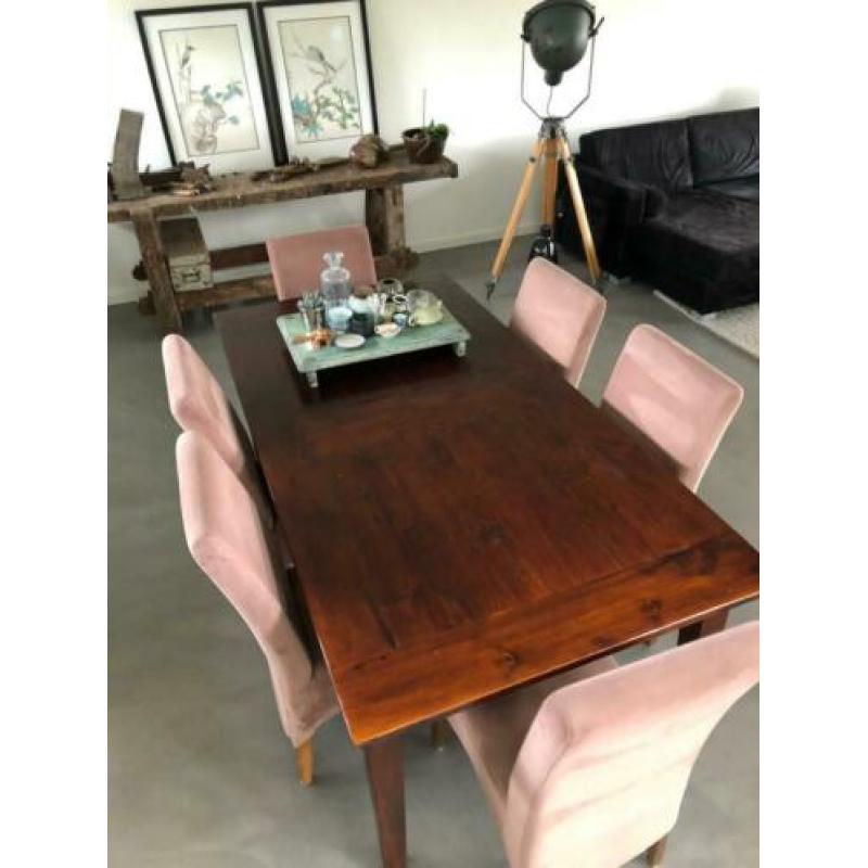 Eetkamer tafel teakhout