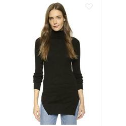 Helmut Lang zwart rib trui colltrui Nieuw