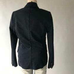 Dante6, goudkleurige, blauwe, katoenen blazer, maat 40