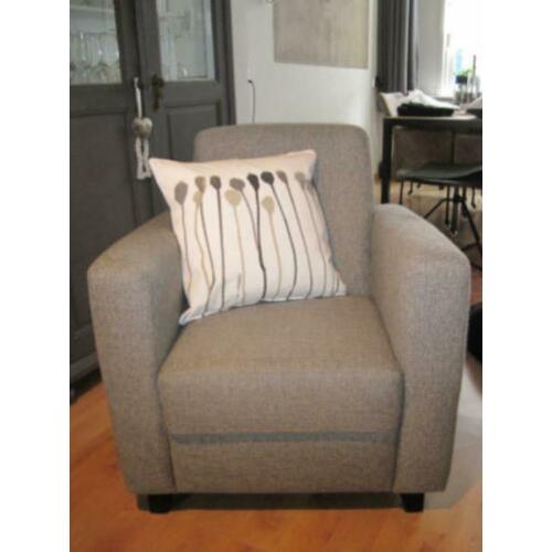 Compacte, grijze FAUTEUIL stevige zit - GOEDE KWALITEIT !!!