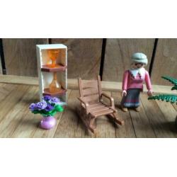 Playmobil oma schommelstoel plant kast bloemen vaas