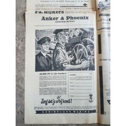 Advertentiepagina Renault, Anker, Kon Marine (krant 1955)