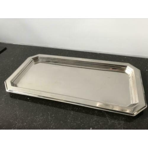 RVS onderschaaltje - model Art DECO - rvs - 30x15,5cm