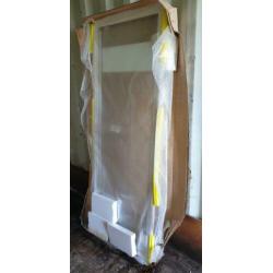 Glazen douche deur in metalen frame 195x77 zonder kozijn!!