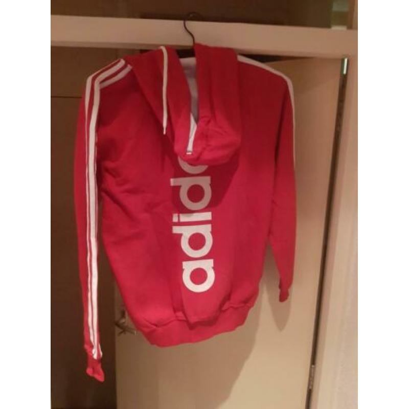 Adidas hoody/trainingspak rood met wit (nieuw)