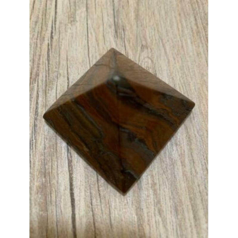 Tijgeroog mineraal / edelsteen pyramide