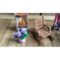 Playmobil oma schommelstoel plant kast bloemen vaas