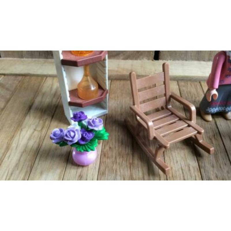 Playmobil oma schommelstoel plant kast bloemen vaas