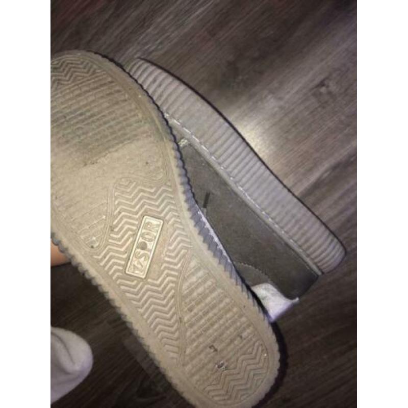 Grijze velours/velvet schoenen maat 40, schoenen sale