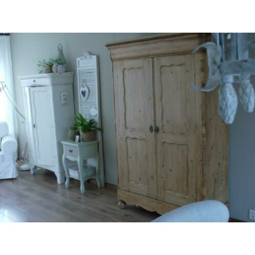Oude Massief Grenen Biedermeier Kast/Kledingkast