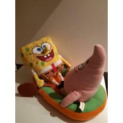 Spongebob en Patrick in boot knuffel Nickelodeon 42 cm
