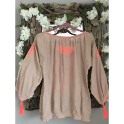 ?? nude Ibiza tuniek neon place du soleil hippie borduursel