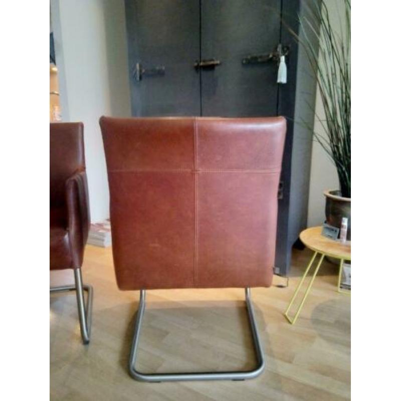 lederen fauteuil / eetkamerstoel (set van 2)