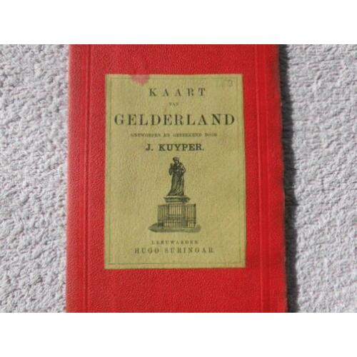 1891, kaart van Gelderland J.Kuijper. Leeuwarden H.Suringar