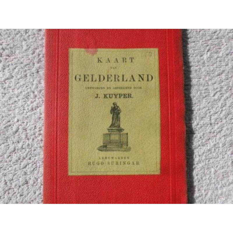 1891, kaart van Gelderland J.Kuijper. Leeuwarden H.Suringar