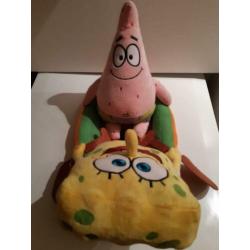 Spongebob en Patrick in boot knuffel Nickelodeon 42 cm