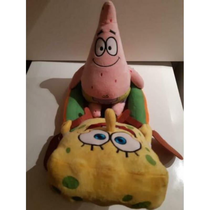 Spongebob en Patrick in boot knuffel Nickelodeon 42 cm