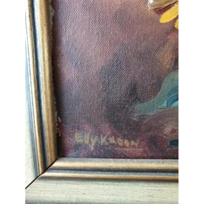 Olieverf/palet schilderij van Elly Kroon. Formaat 60 x 40