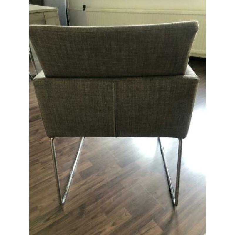 Zes eetstoelen grijs
