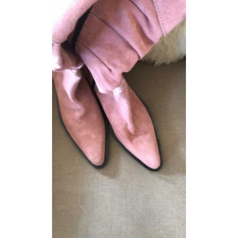Roze laarzen 39 western suède stoer