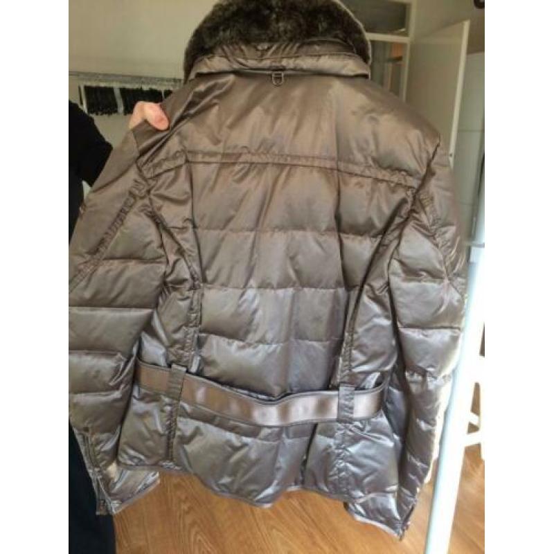 Peuterey taupe winterjas met afneembare echte bontkraag