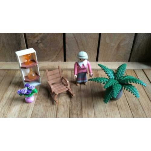 Playmobil oma schommelstoel plant kast bloemen vaas