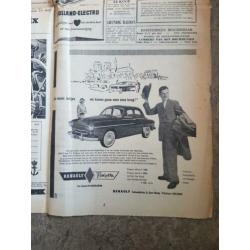 Advertentiepagina Renault, Anker, Kon Marine (krant 1955)