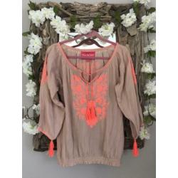 ?? nude Ibiza tuniek neon place du soleil hippie borduursel