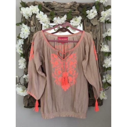 ?? nude Ibiza tuniek neon place du soleil hippie borduursel