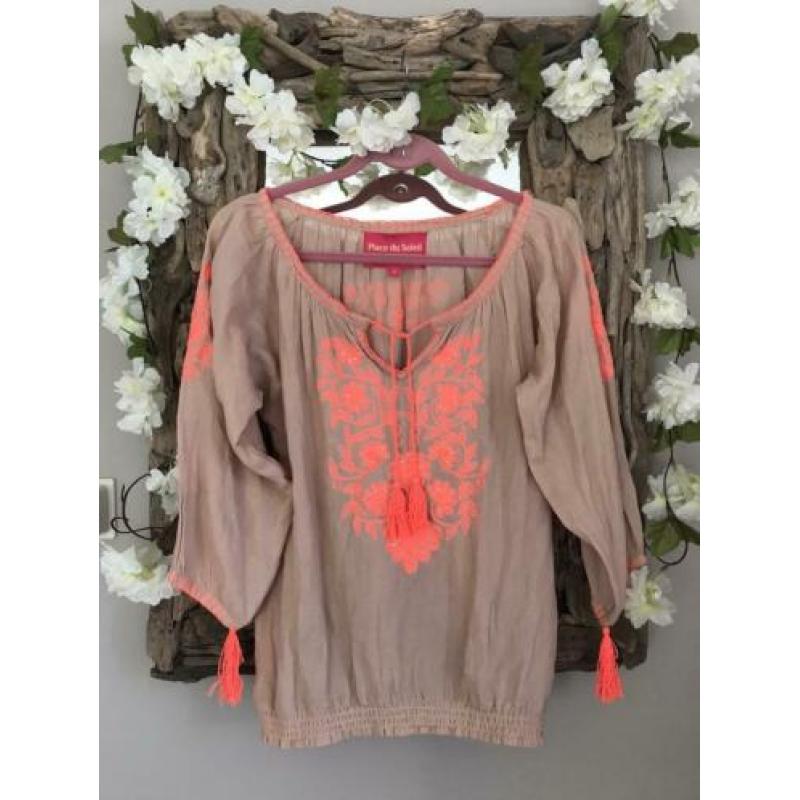 ?? nude Ibiza tuniek neon place du soleil hippie borduursel