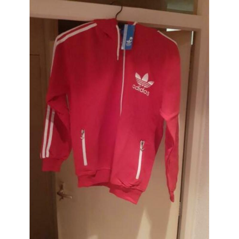 Adidas hoody/trainingspak rood met wit (nieuw)
