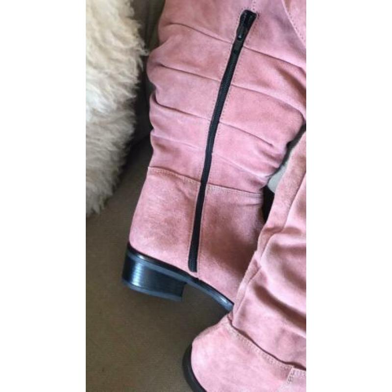 Roze laarzen 39 western suède stoer