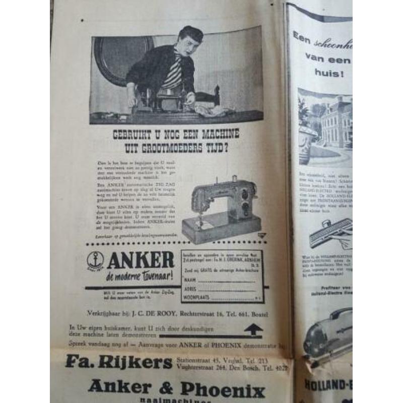 Advertentiepagina Renault, Anker, Kon Marine (krant 1955)