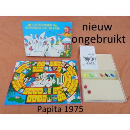 Nieuw uit 1975 Ganzenbord Papita No. 806/816 vintage spel he